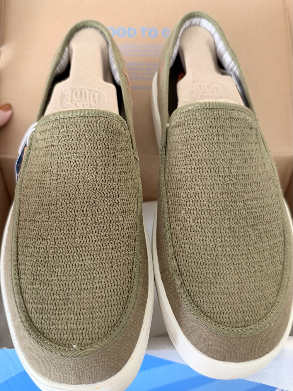Hey Dude Olive Green Slip-On Loafers